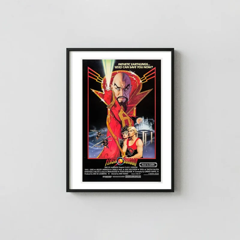 Flash Gordon | Movie Poster | Ming the Merciless Retro Sci-Fi Art Movie Posters xe2x80x93 Portrait Frame Wall Art Mockup | MerchFuse