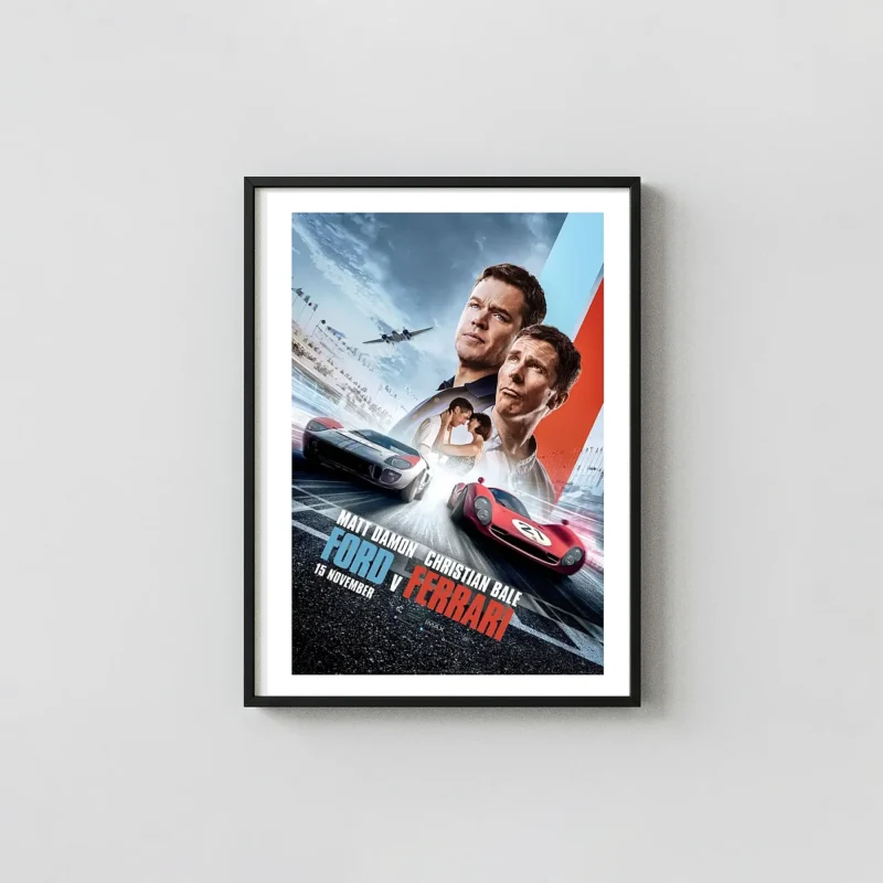 Ford v Ferrari | Movie Poster | Matt Damon & Christian Bale Art Print