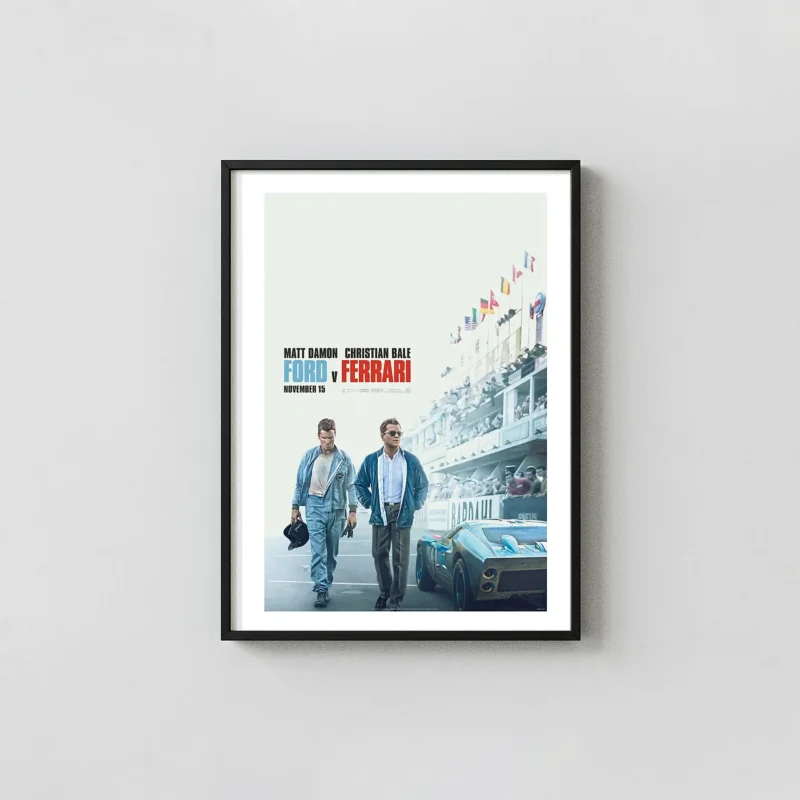 Ford v Ferrari | Movie Poster | Shelby & Miles Le Mans Race Art