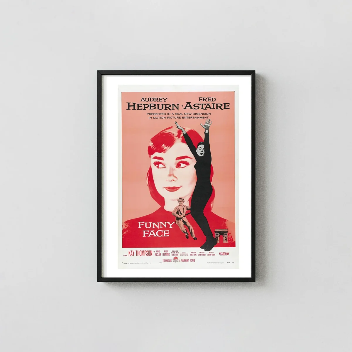 Funny Face | Movie Poster | Audrey Hepburn Vintage Dance Movie Posters xe2x80x93 Portrait Frame Wall Art Mockup | MerchFuse