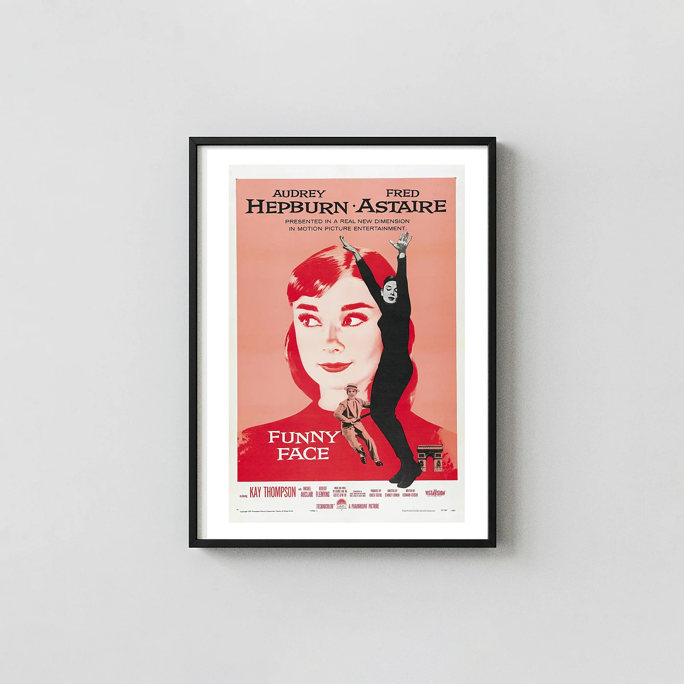 Funny Face | Movie Poster | Audrey Hepburn Vintage Dance Wall Art Funny Face | Movie Poster | Audrey Hepburn Vintage Dance Movie Posters Xe2X80X93 Portrait Frame Wall Art Mockup | Merchfuse