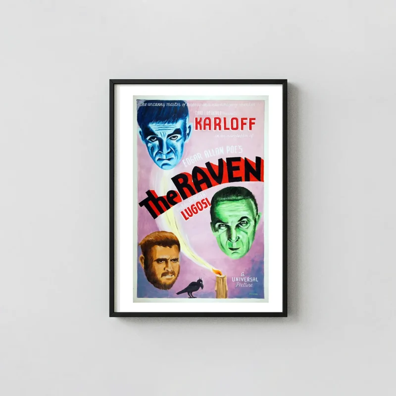 The Raven (1935) Karloff & Lugosi | Horror Movie Poster | Zoldak Art Print