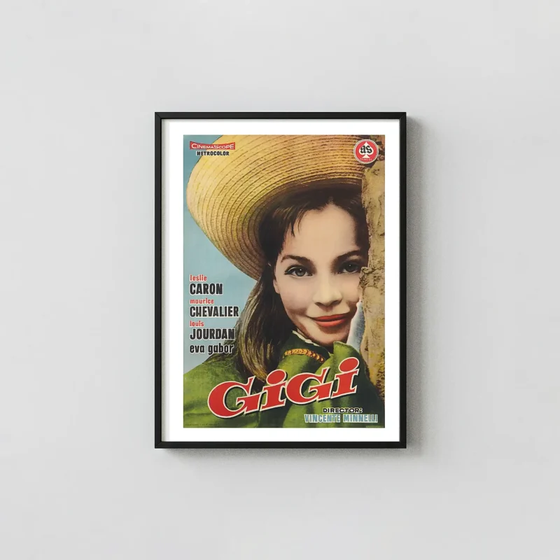 Gigi (1958) | Movie Poster | Vintage Leslie Caron Wall Art Print