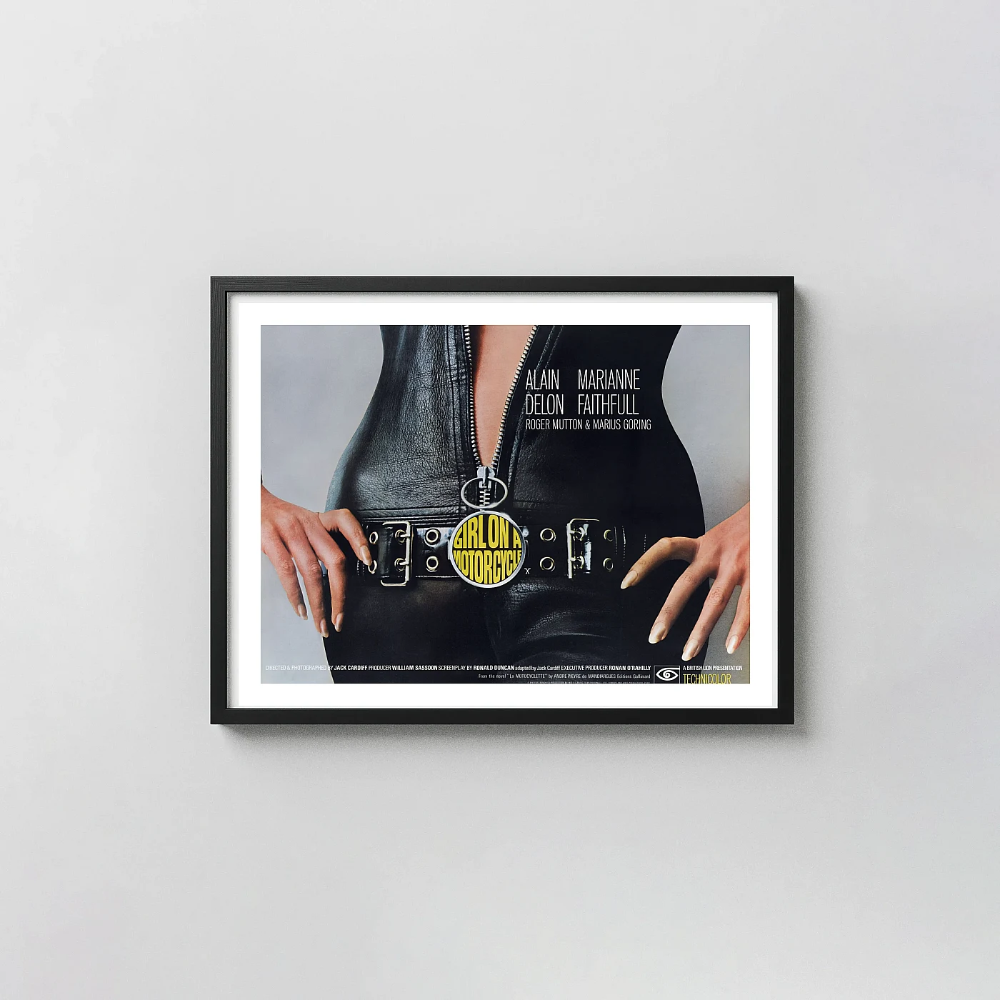 Girl On A Motorcycle | Movie Poster | Iconic 1968 Vintage Biker Art Girl On A Motorcycle | Movie Poster | Iconic 1968 Vintage Biker Art Cult Classic Movies Posters Xe2X80X93 Landscape Frame Wall Art Mockup | Merchfuse