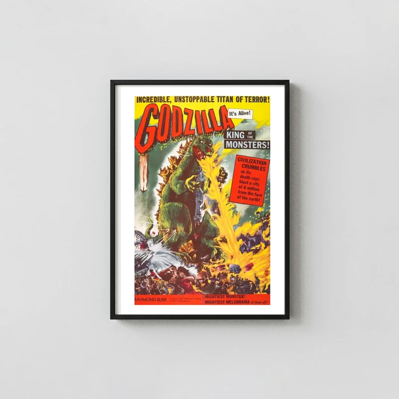 Godzilla, King of the Monsters | Movie Poster | Vintage Kaiju Destruction Art