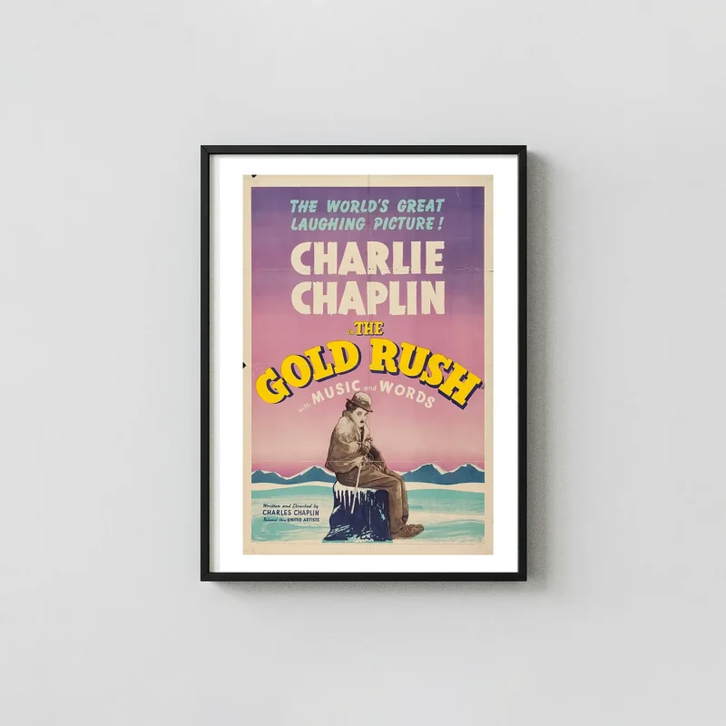 The Gold Rush | Movie Poster | Vintage Charlie Chaplin Tramp Art