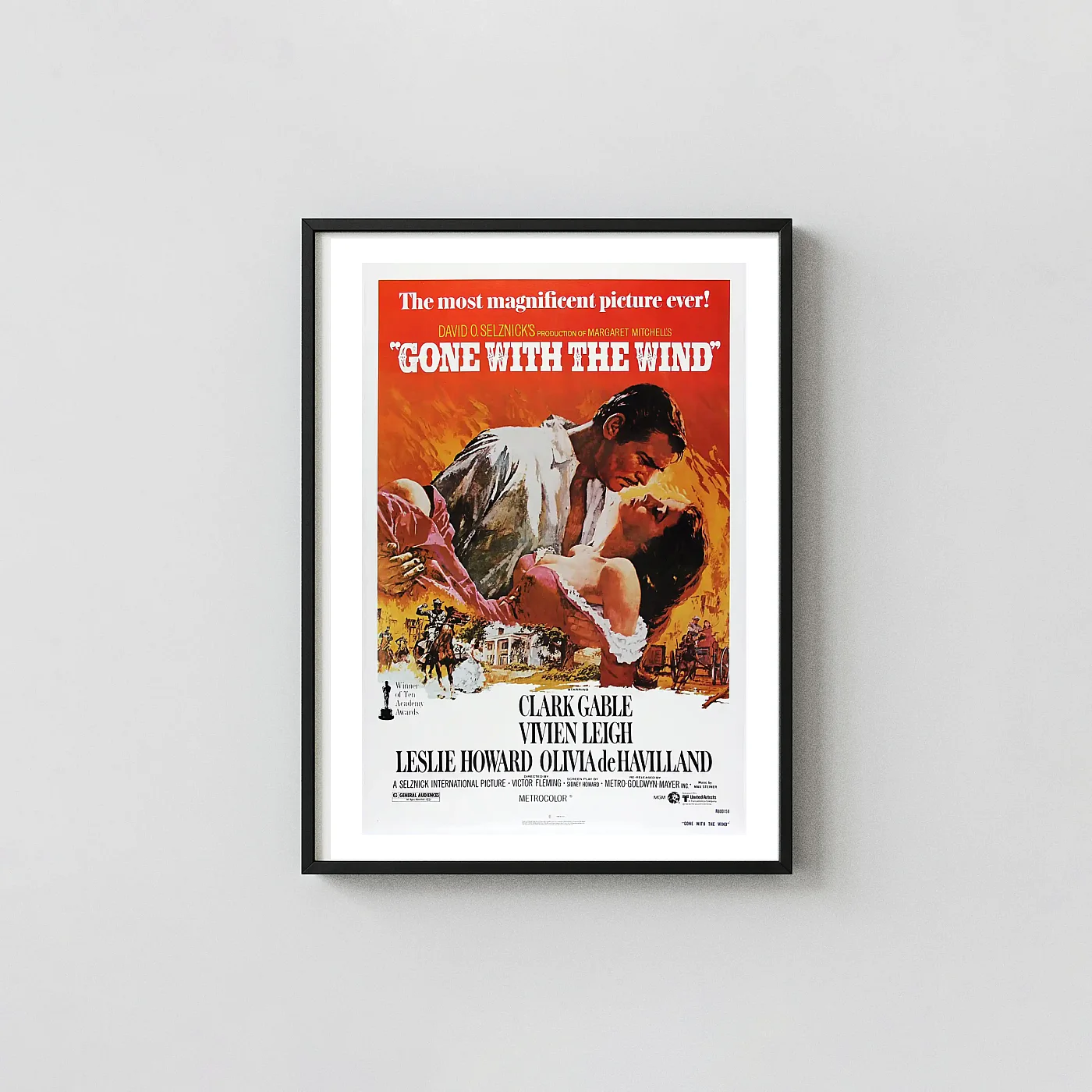 Gone With The Wind | Movie Poster | Rhett &Amp; Scarlett Embrace Art Gone With The Wind | Movie Poster | Rhett &Amp; Scarlett Embrace Art Movie Posters Xe2X80X93 Portrait Frame Wall Art Mockup | Merchfuse