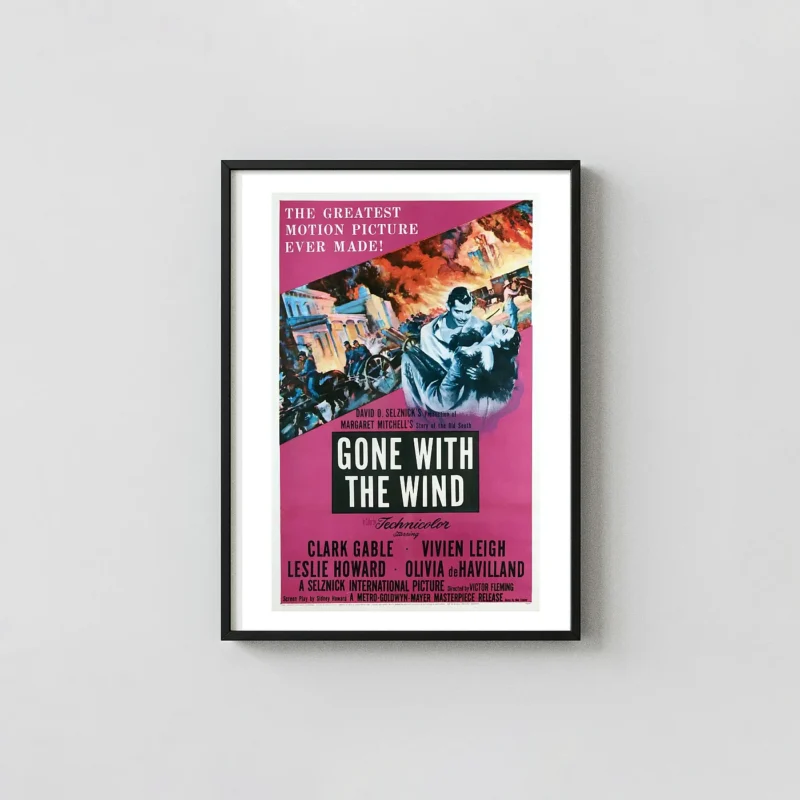 Gone With The Wind | Classic Film Poster | Vintage Magenta Wall Art