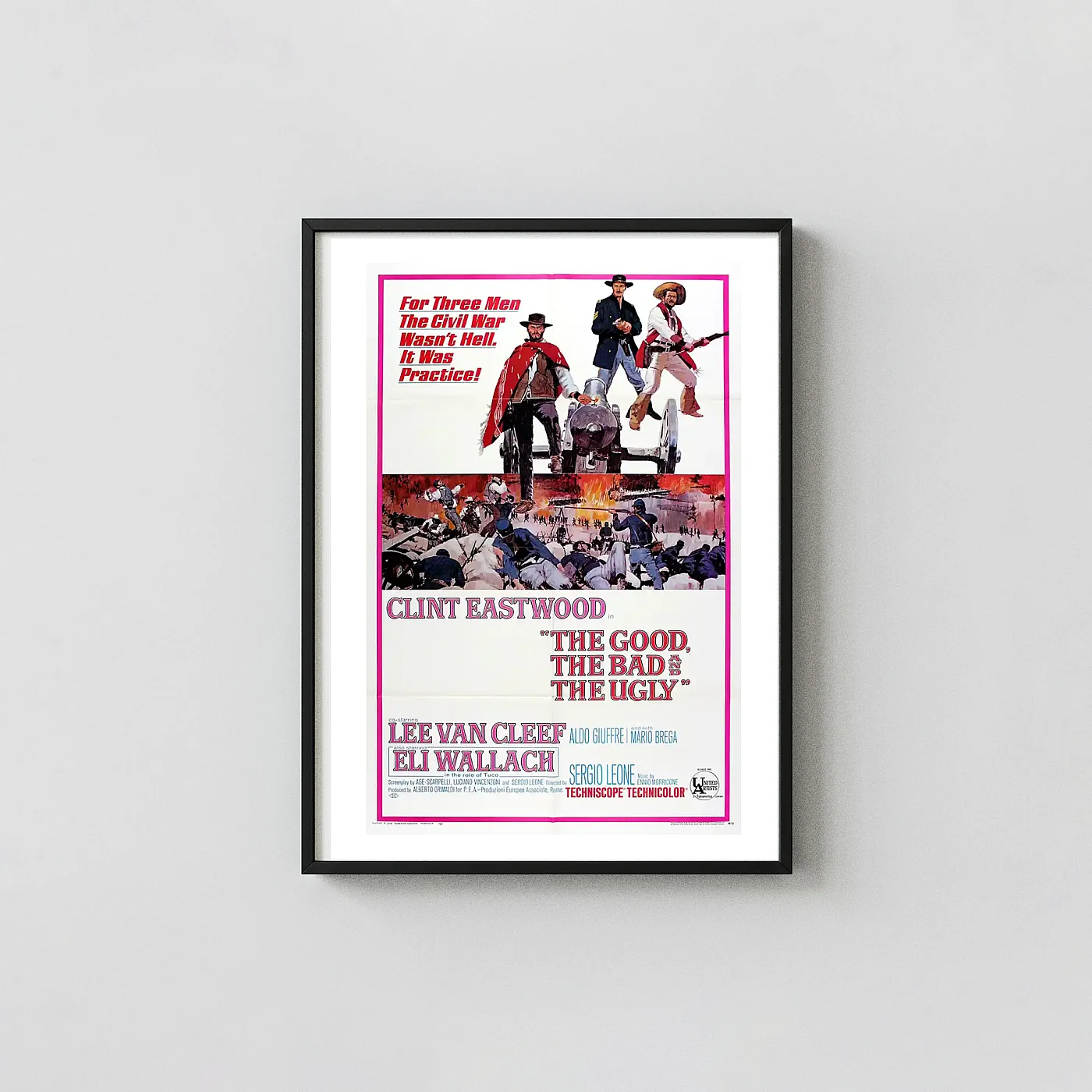 The Good, The Bad And The Ugly | Movie Poster | Original Iconic Wall Art The Good, The Bad And The Ugly | Movie Poster | Original Iconic Action &Amp; Adventure Movie Posters Xe2X80X93 Portrait Frame Wall Art Mockup | Merchfuse