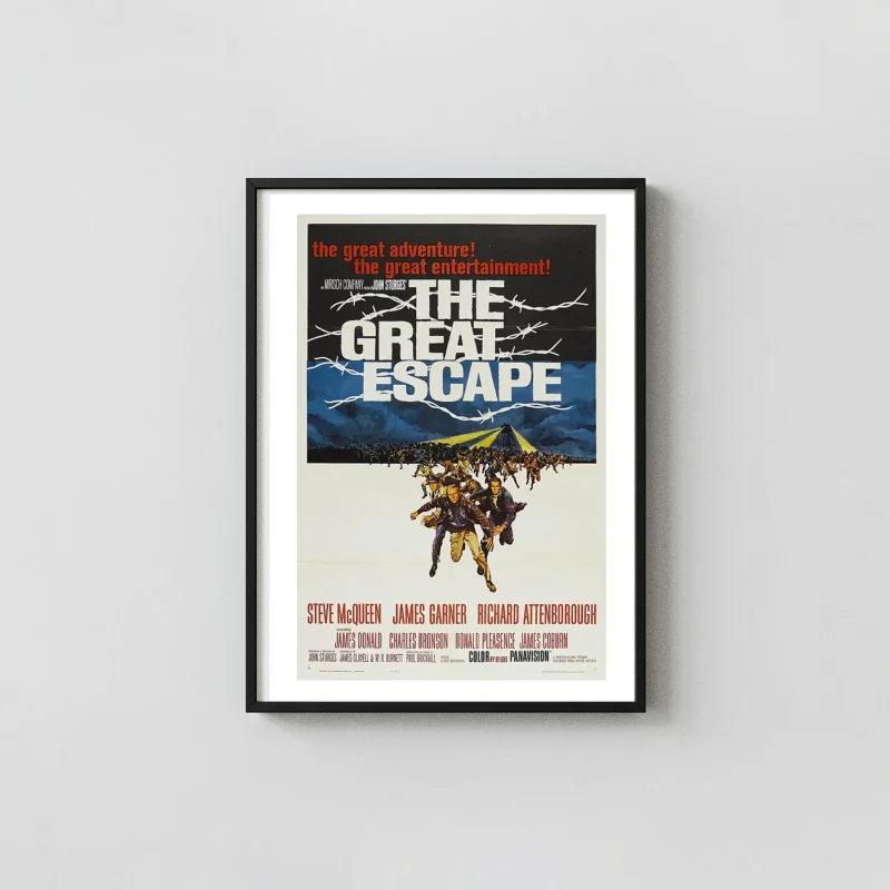 The Great Escape | Movie Poster | Original Vintage Barbed Wire Design