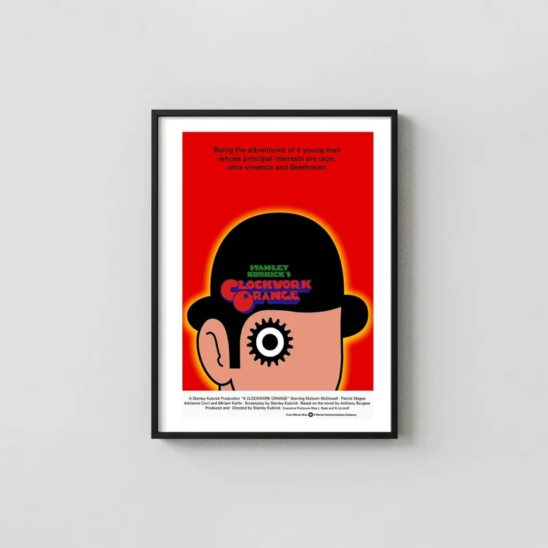 A Clockwork Orange | Movie Poster | Iconic Gear Eye & Red Design