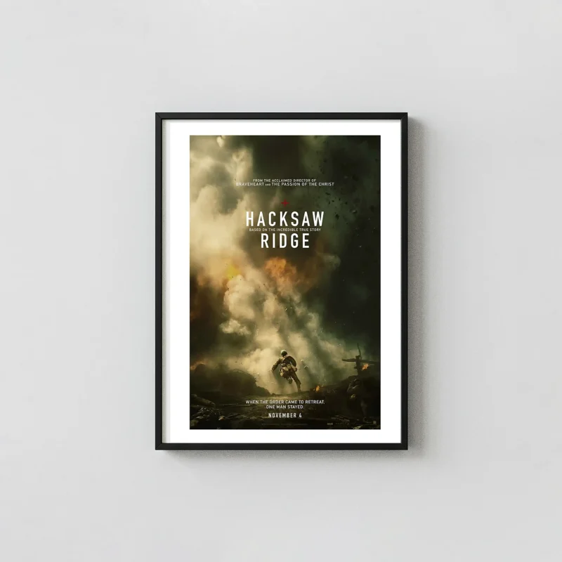 Hacksaw Ridge | Movie Poster | WWII War Drama Wall Art Print