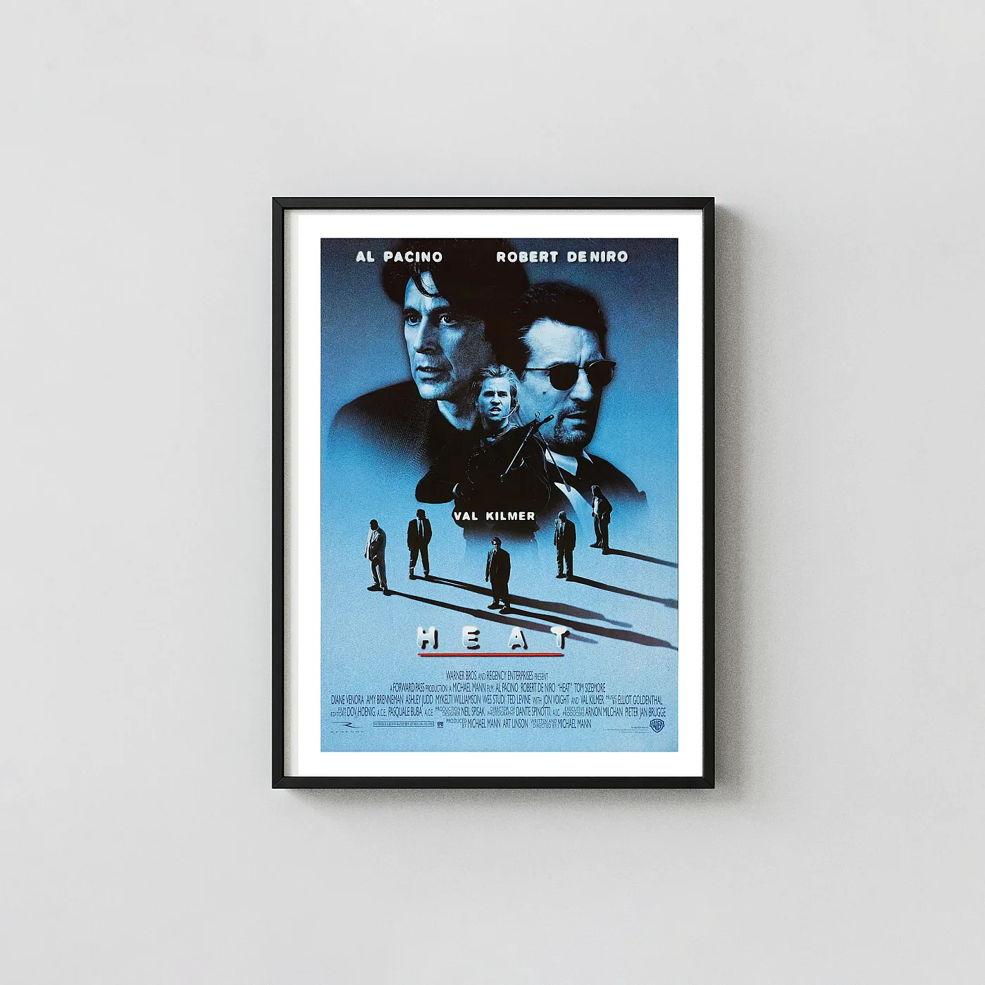 Heat | Movie Poster | Al Pacino &Amp; Robert De Niro Classic Film Art Heat | Movie Poster | Al Pacino &Amp; Robert De Niro Classic Film Art Cult Classic Movies Posters Xe2X80X93 Portrait Frame Wall Art Mockup | Merchfuse