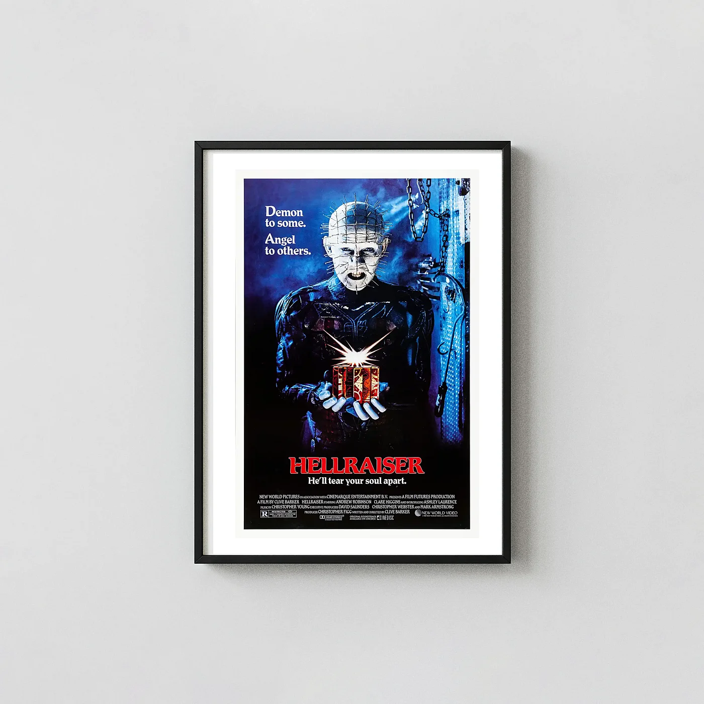 Hellraiser (1987) Classic Horror Movie Poster Pinhead & Puzzle Box Art - movie poster wall art print