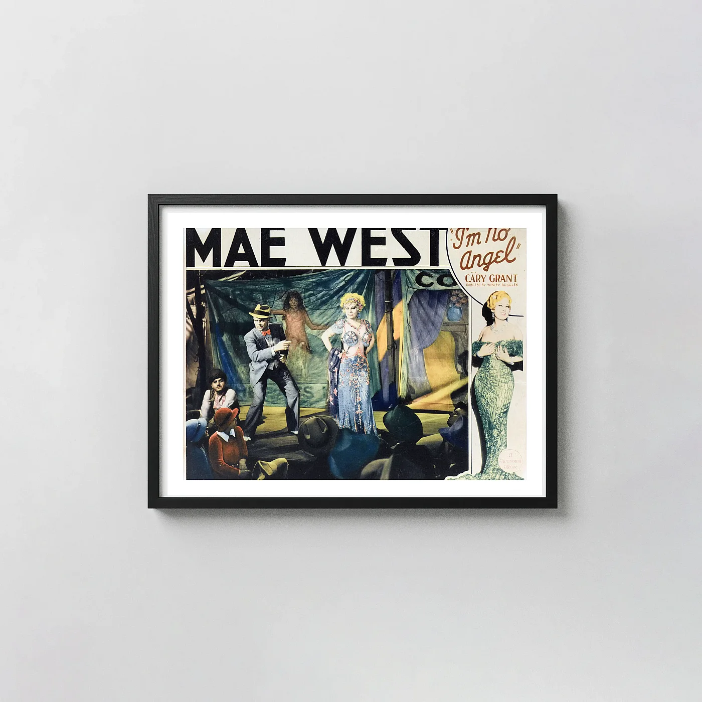 I'M No Angel | Movie Poster | Classic Mae West &Amp; Cary Grant Vintage Print I'M No Angel | Movie Poster | Classic Mae West &Amp; Cary Grant Vintage Movie Posters Xe2X80X93 Landscape Frame Wall Art Mockup | Merchfuse