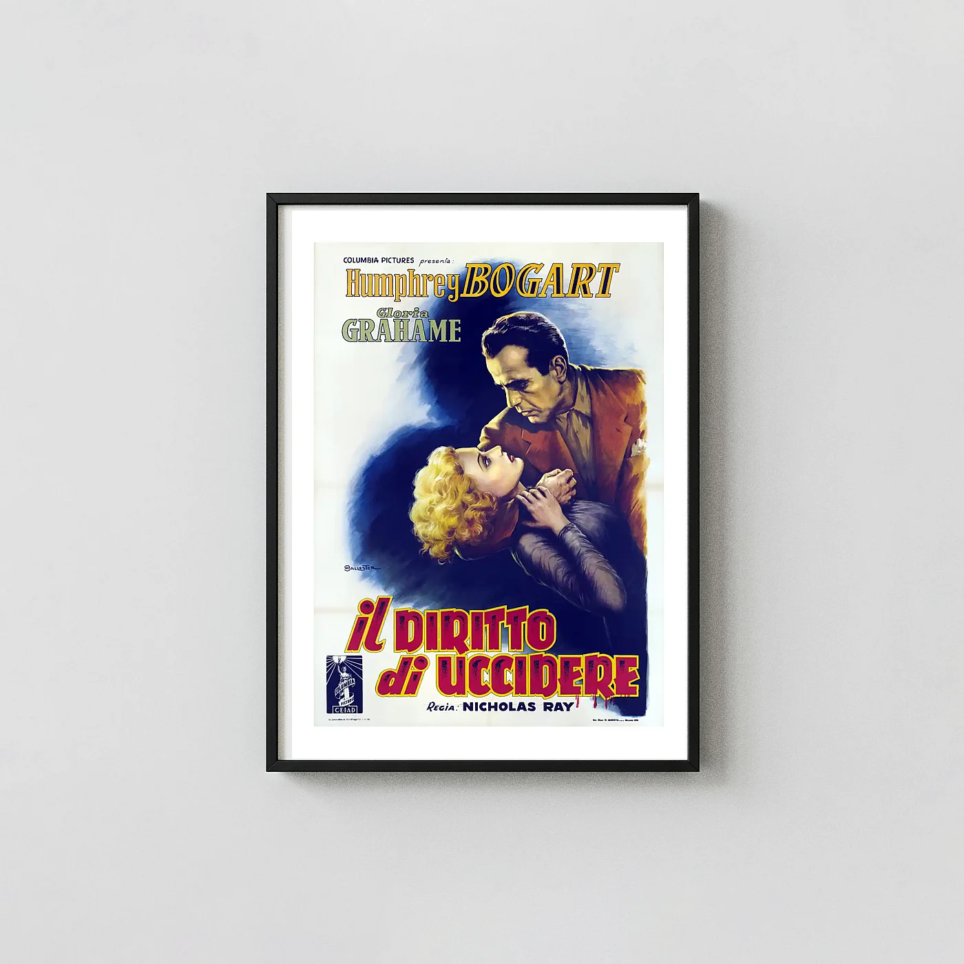 In A Lonely Place | Movie Poster | Italian Art Film Noir Print In A Lonely Place | Movie Poster | Italian Art Film Noir Movie Posters Xe2X80X93 Portrait Frame Wall Art Mockup | Merchfuse