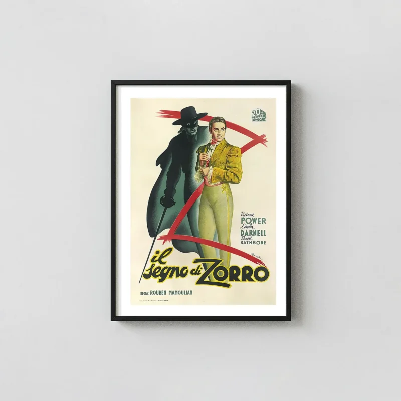 The Mark of Zorro (1940) | Movie Poster | Italian Vintage Art Print