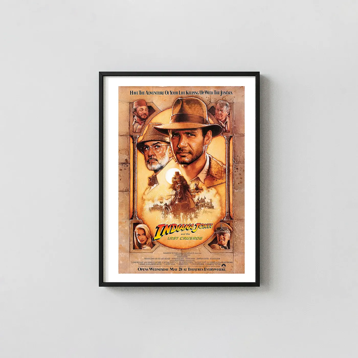 Indiana Jones and the Last Crusade Movie Poster Harrison Ford & Sean Connery Art - movie poster wall art print