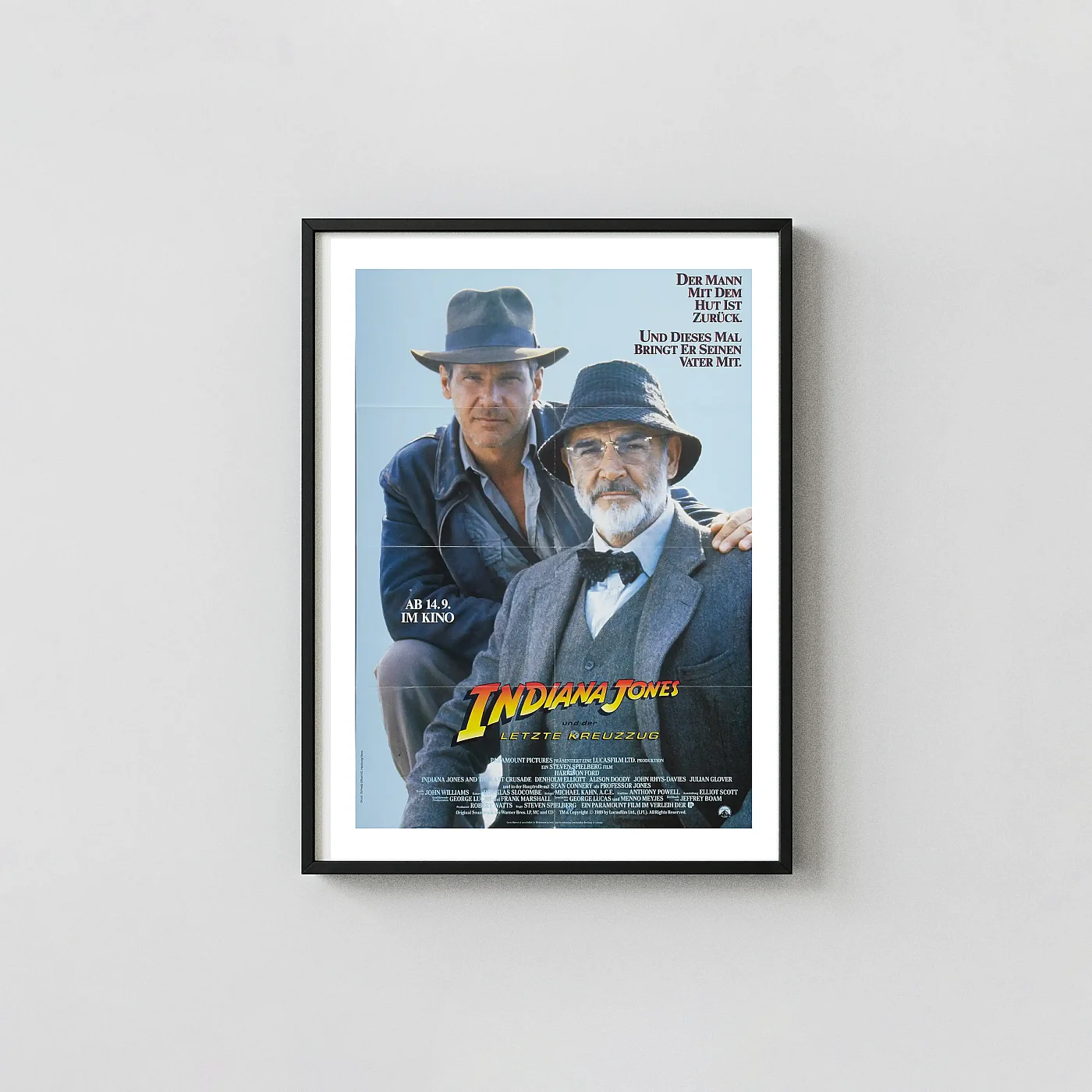 Indiana Jones and the Last Crusade Movie Poster Father & Son Duo - movie poster wall art print