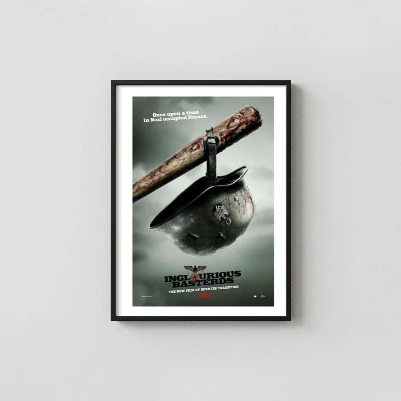 Inglourious Basterds | Movie Poster | Bloody Bat & German Helmet Art