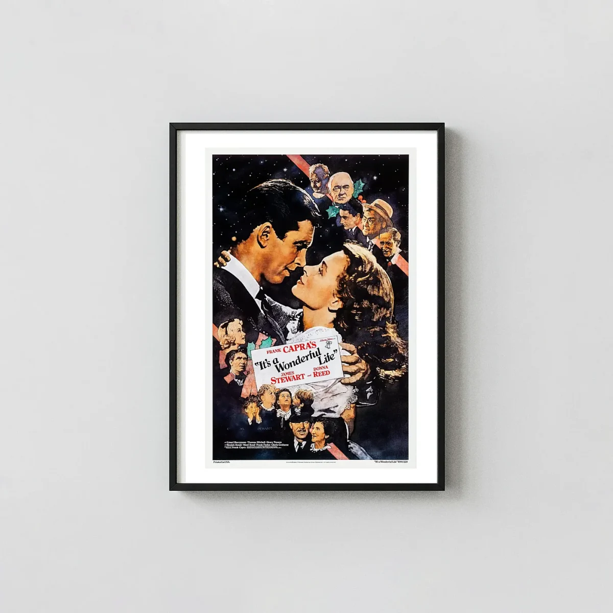 It's a Wonderful Life | Movie Poster | Classic Kiss Scene Art It's a Wonderful Life Movie Posters xe2x80x93 Portrait Frame Wall Art Mockup | MerchFuse