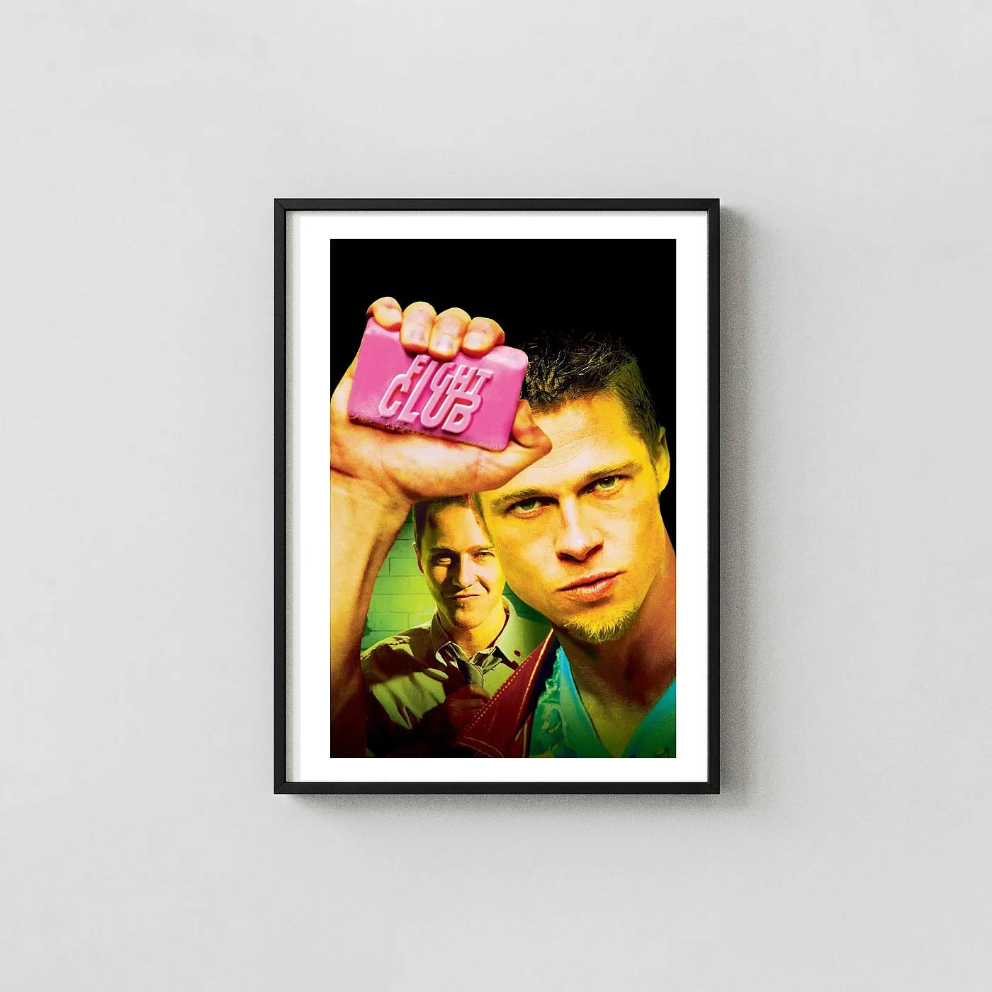 Fight Club Movie Poster Tyler Durden & Iconic Pink Soap Bar - movie poster wall art print
