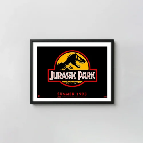 Jurassic Park | Movie Poster | Classic Logo T-Rex Silhouette Wall Art