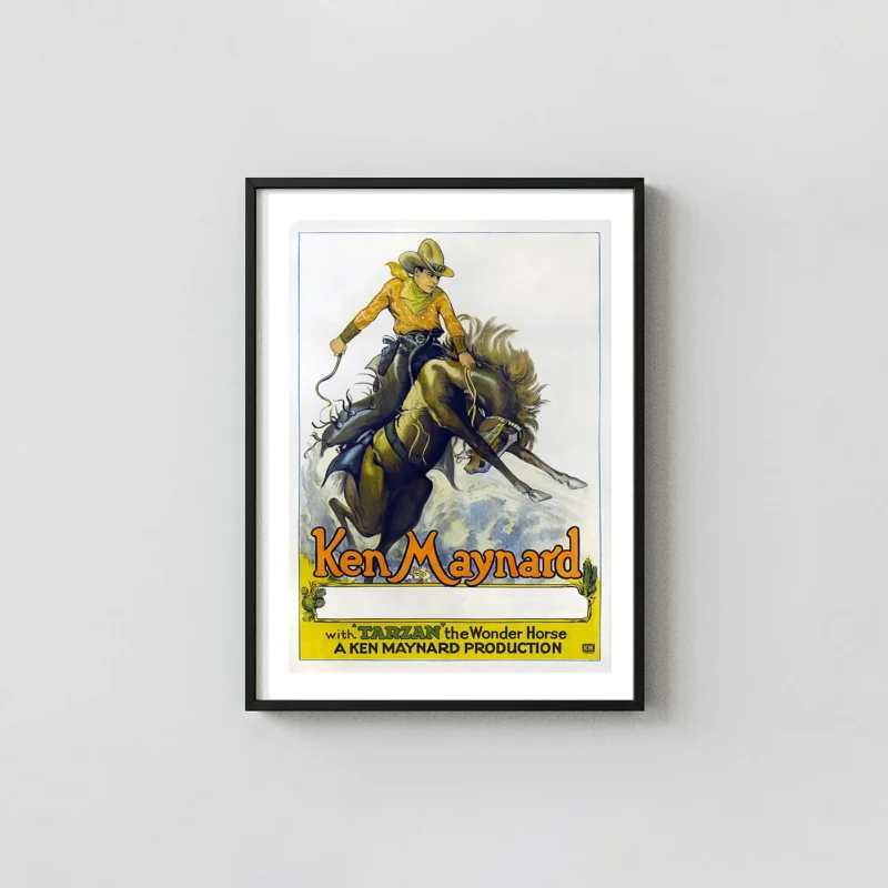 Ken Maynard & Tarzan the Wonder Horse | Vintage Movie Poster | 1920s Western Art