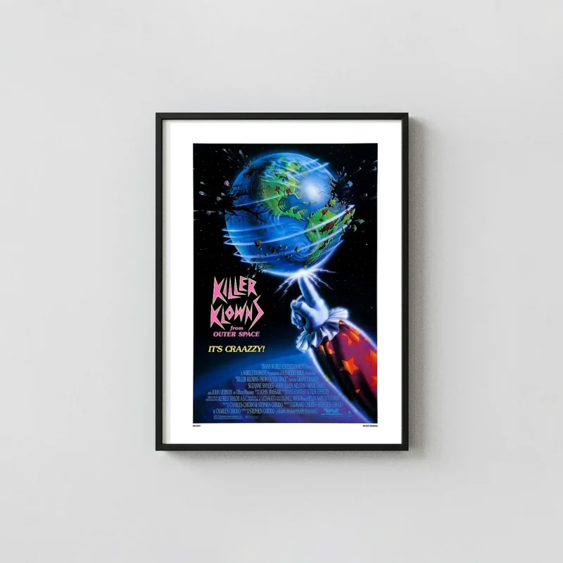 Killer Klowns from Outer Space | Movie Poster | Retro 80s Clown Movie Posters xe2x80x93 Portrait Frame Wall Art Mockup | MerchFuse