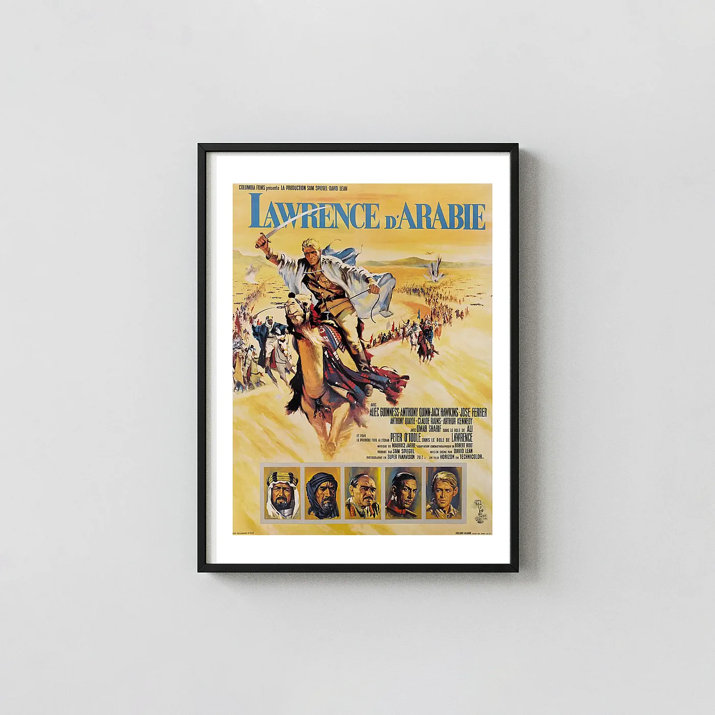 Lawrence Of Arabia | Classic Movie Poster | French Release Camel Charge Art Lawrence Of Arabia | Classic Movie Poster | French Release Camel Charge Art Lawrence Of Arabia Movie Posters Xe2X80X93 Portrait Frame Wall Art Mockup | Merchfuse