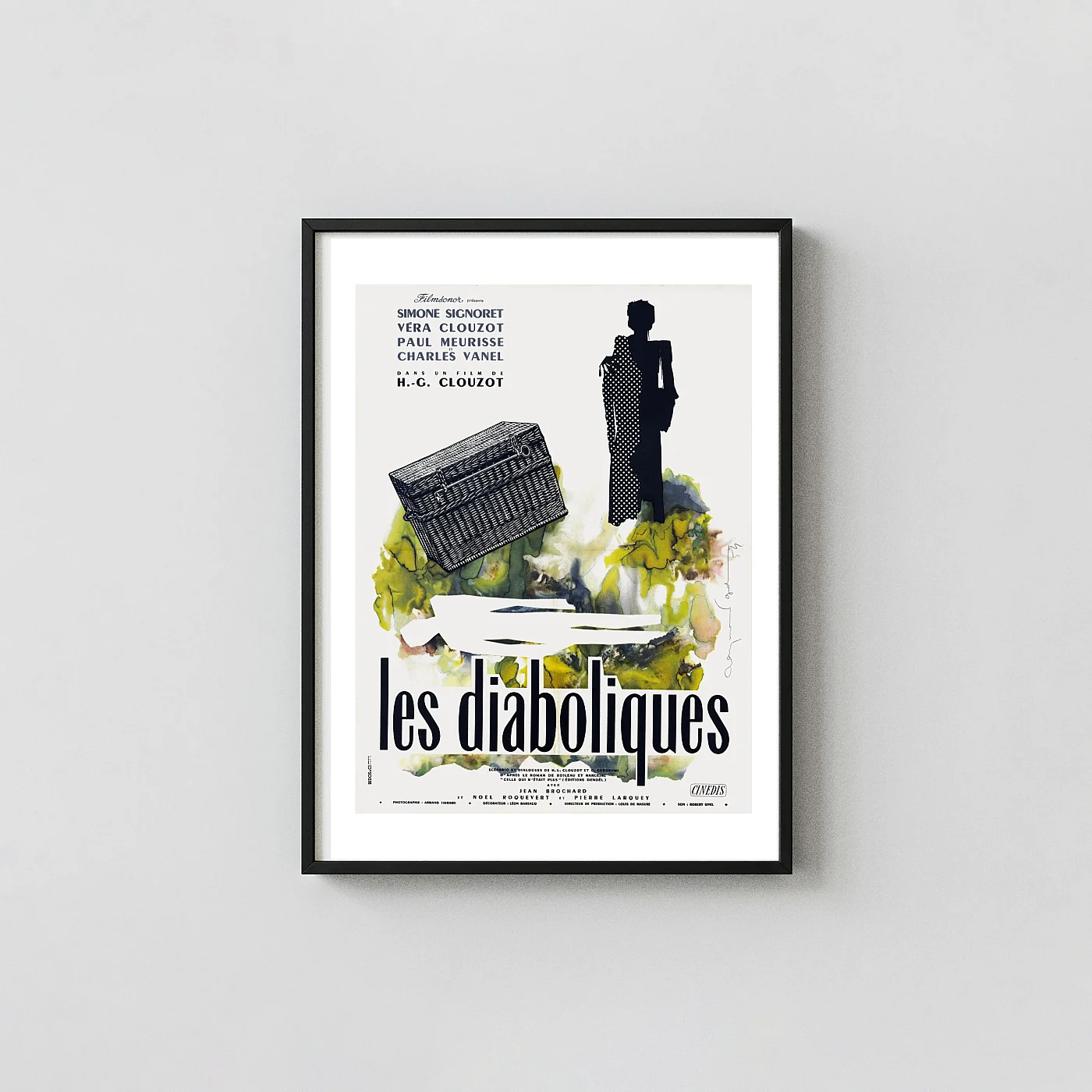 Les Diaboliques Movie Poster Classic 1955 French Film Noir Art - movie poster wall art print
