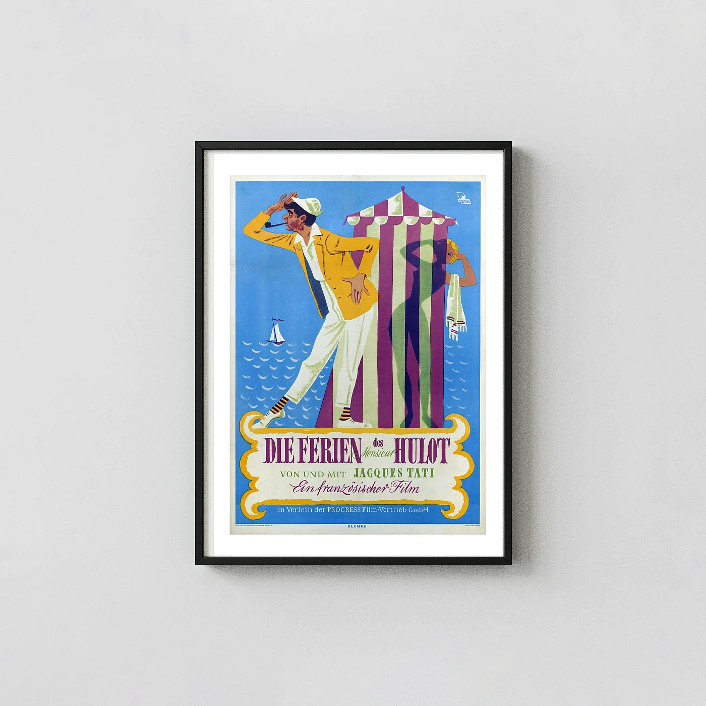 Les Vacances de Monsieur Hulot Movie Poster Vintage 1953 Retro - movie poster wall art print