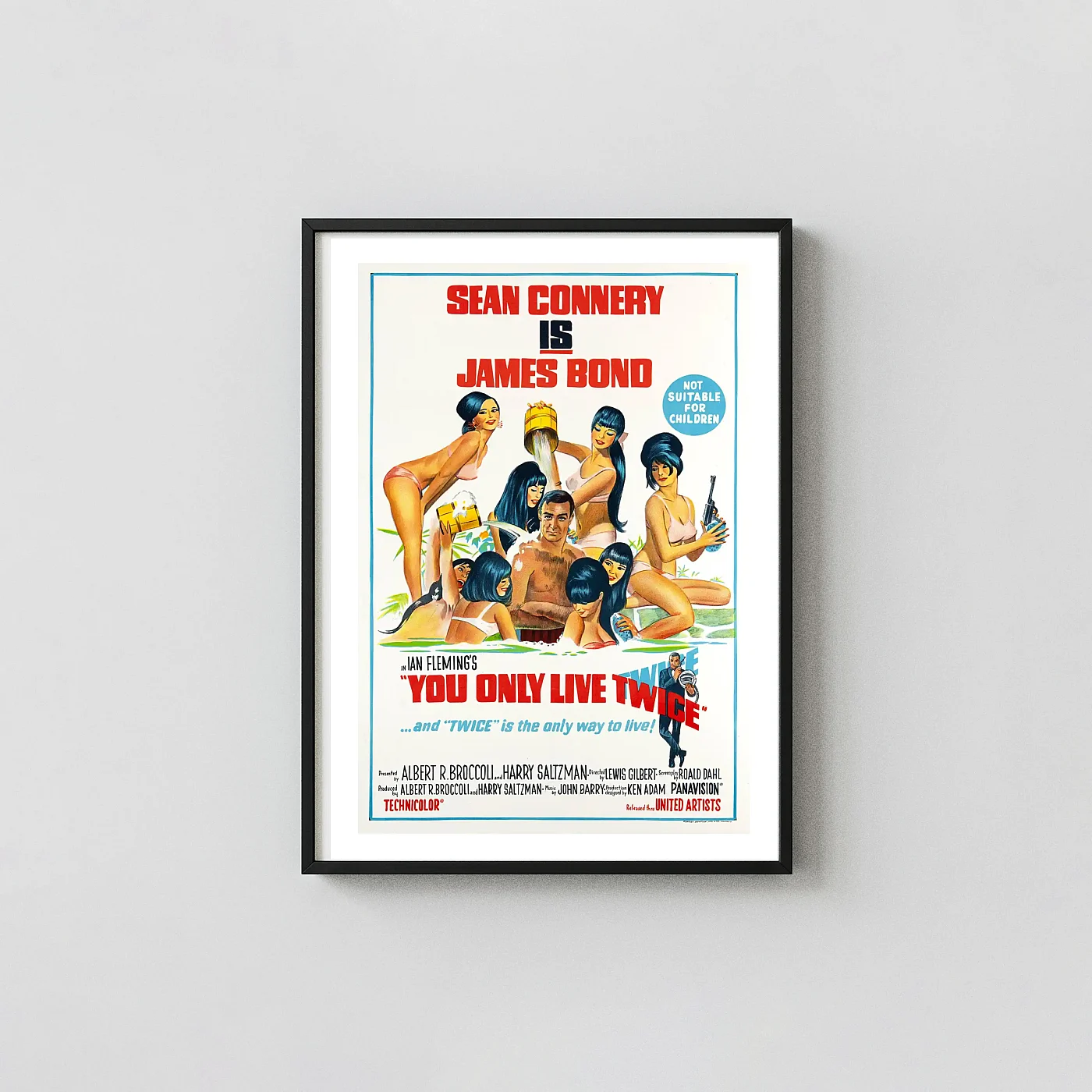 You Only Live Twice | Movie Poster | Classic James Bond 007 Film Art Action & Adventure Movie Posters xe2x80x93 Portrait Frame Wall Art Mockup | MerchFuse