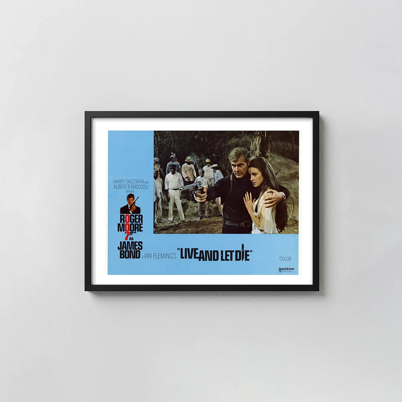 Live and Let Die | Movie Poster | Roger Moore James Bond Wall Action & Adventure Movie Posters xe2x80x93 Landscape Frame Wall Art Mockup | MerchFuse
