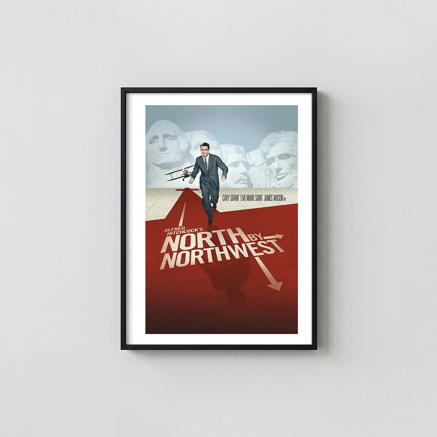 North By Northwest | Movie Poster | Cary Grant Mount Rushmore Classic Art Print North By Northwest | Movie Poster | Cary Grant Mount Rushmore Classic Movie Posters Xe2X80X93 Portrait Frame Wall Art Mockup | Merchfuse