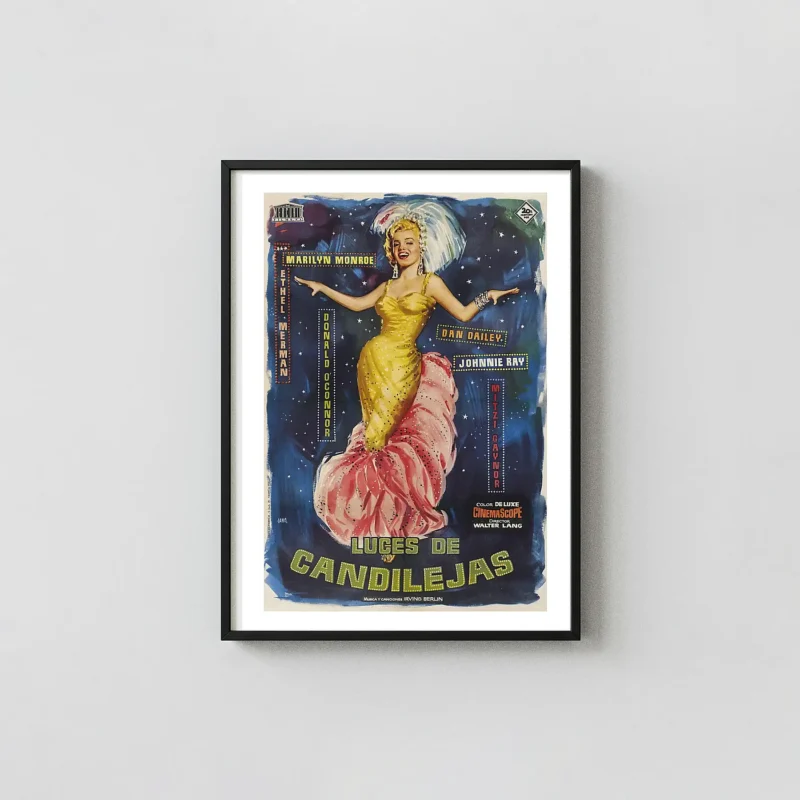 There's No Business Like Show Business | Movie Poster | Vintage Spanish Movie Posters xe2x80x93 Portrait Frame Wall Art Mockup | MerchFuse