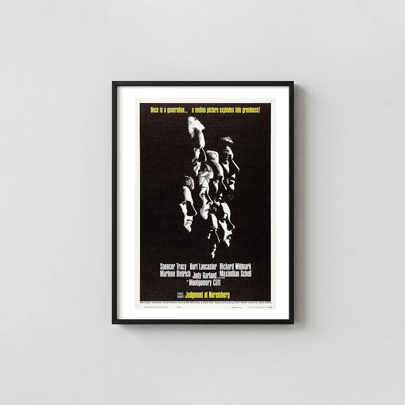 Judgment At Nuremberg | Movie Poster | Classic Black &Amp; White Cast Art Judgment At Nuremberg | Movie Poster | Classic Black &Amp; White Cast Art Movie Posters Xe2X80X93 Portrait Frame Wall Art Mockup | Merchfuse