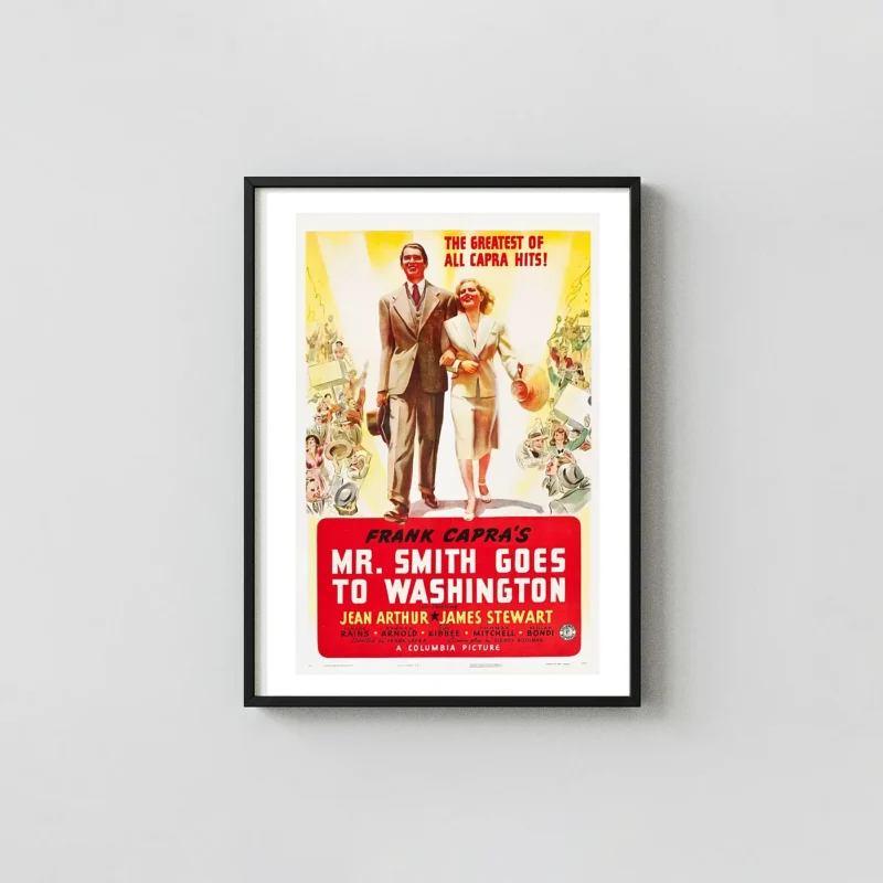 Mr. Smith Goes to Washington | Movie Poster | Classic Frank Capra Film Art Movie Posters xe2x80x93 Portrait Frame Wall Art Mockup | MerchFuse