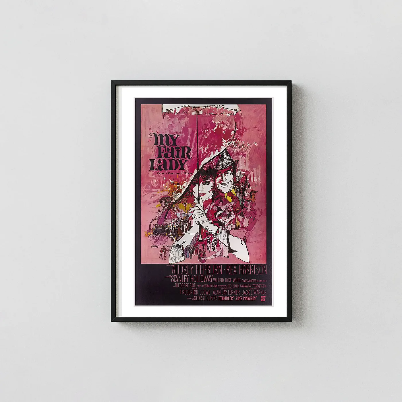 My Fair Lady | Movie Poster | Vintage 1964 Musical Film Art Movie Posters xe2x80x93 Portrait Frame Wall Art Mockup | MerchFuse