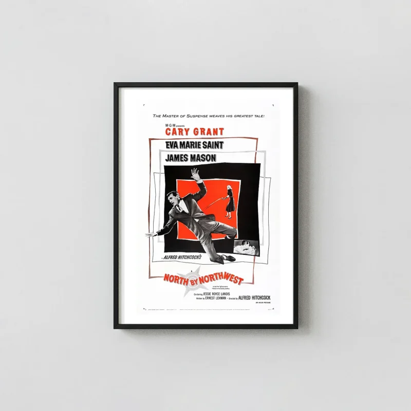 North by Northwest | Movie Poster | Classic Hitchcock Spy Thriller Art
