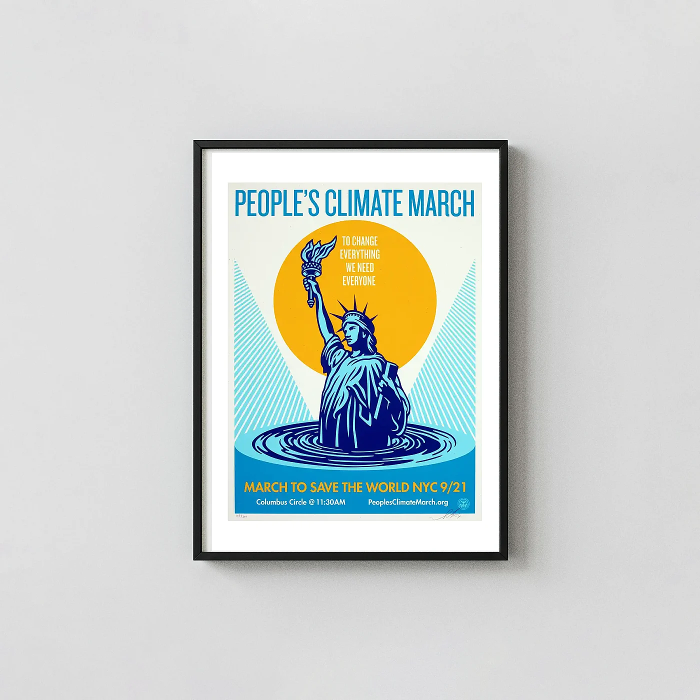 People's Climate March | Activist Art Poster | Statue of Liberty Movie Posters xe2x80x93 Portrait Frame Wall Art Mockup | MerchFuse