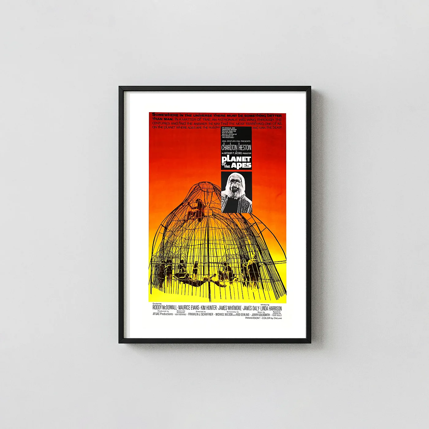 Planet of the Apes | Movie Poster | 1968 Vintage Sci-Fi Movie Posters xe2x80x93 Portrait Frame Wall Art Mockup | MerchFuse