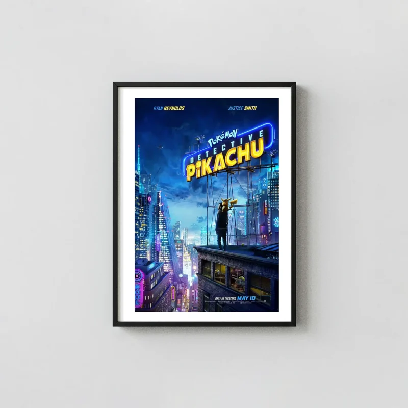 Pokémon Detective Pikachu | Movie Poster | Ryme City Neon Skyline Art