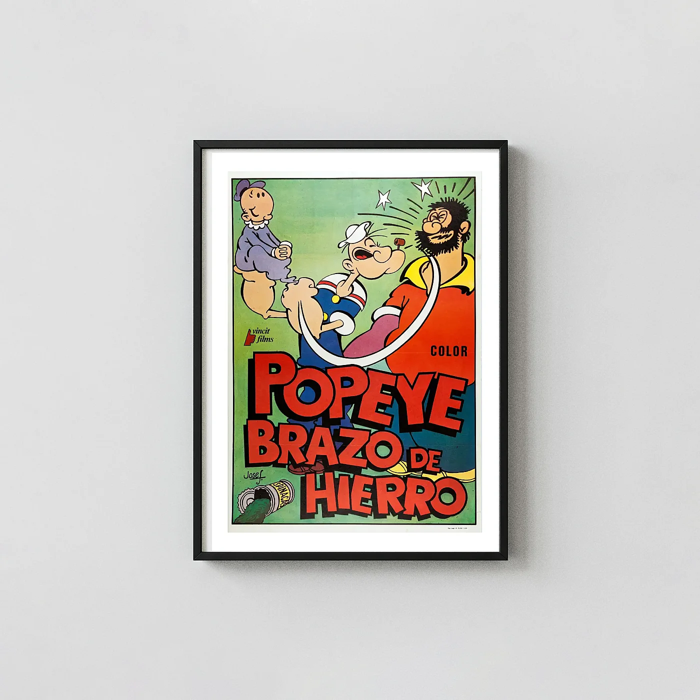 Popeye: Brazo de Hierro | Classic Movie Poster | Vintage Cartoon Animation and Anime Posters xe2x80x93 Portrait Frame Wall Art Mockup | MerchFuse