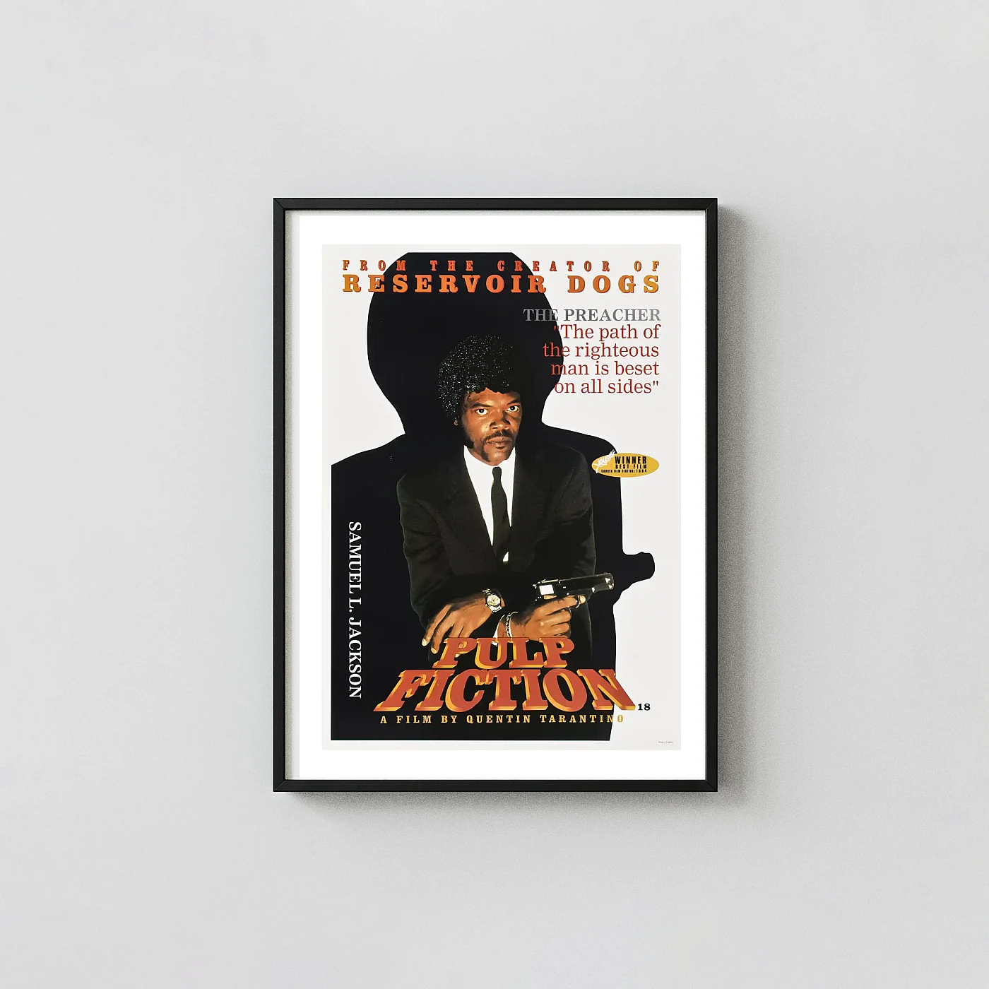 Pulp Fiction | Movie Poster | Jules Winnfield Quote Wall Cult Classic Movies Posters xe2x80x93 Portrait Frame Wall Art Mockup | MerchFuse