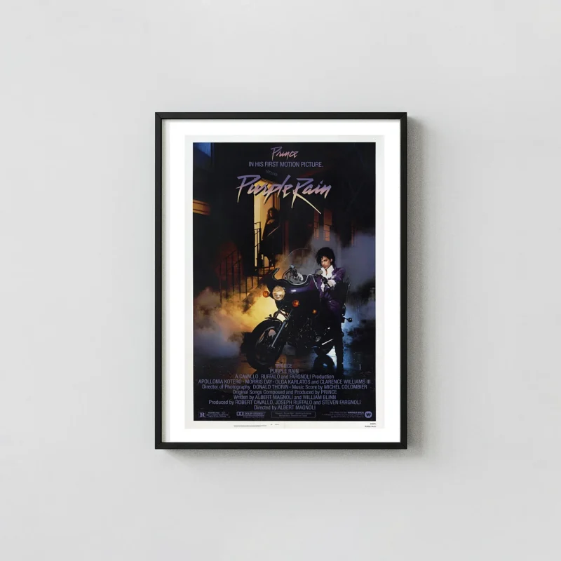 Prince's Purple Rain | Classic Movie Poster | Iconic Motorcycle Scene Print