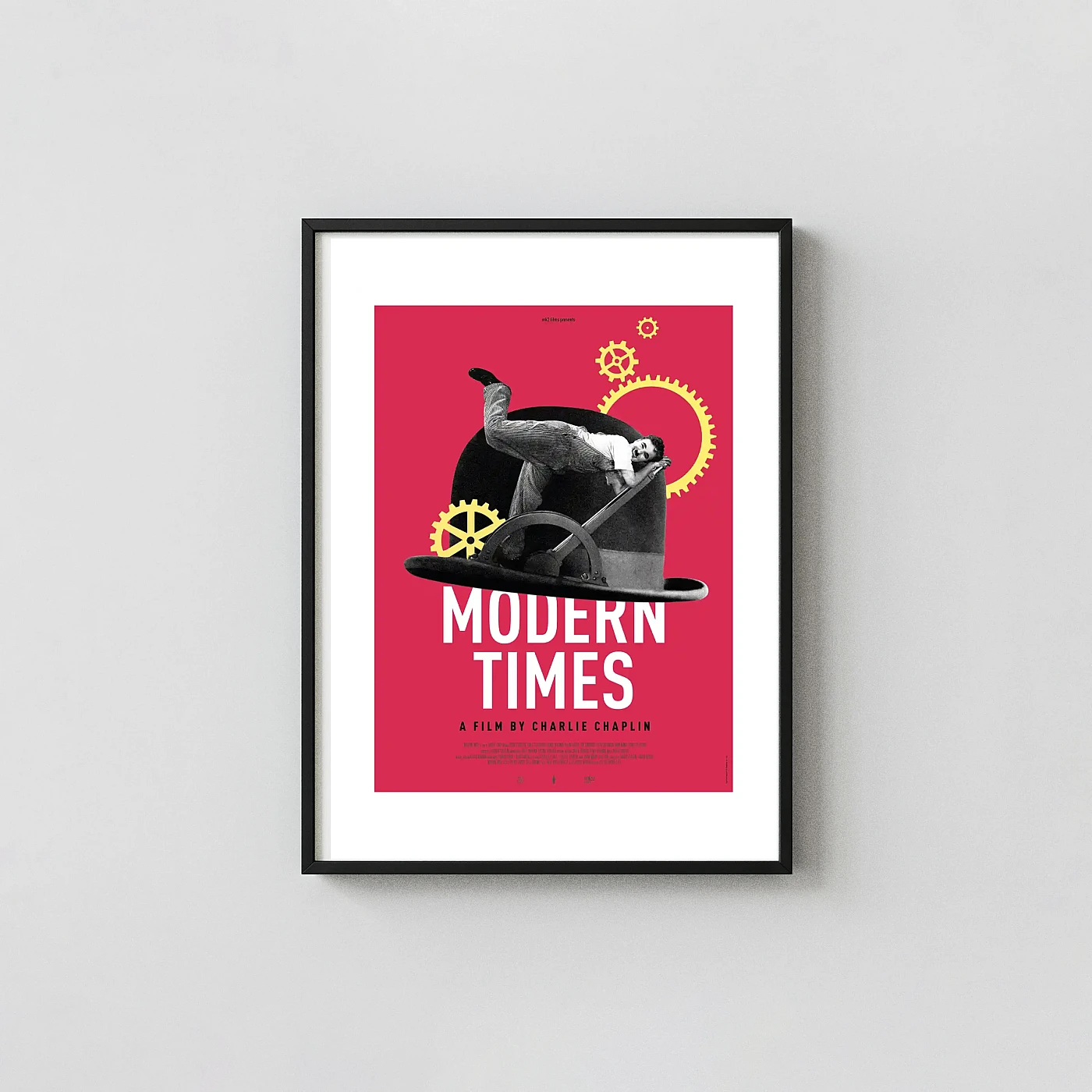 Modern Times | Movie Poster | Charlie Chaplin Minimalist Art Minimalist Movie Poster xe2x80x93 Portrait Frame Wall Art Mockup | MerchFuse