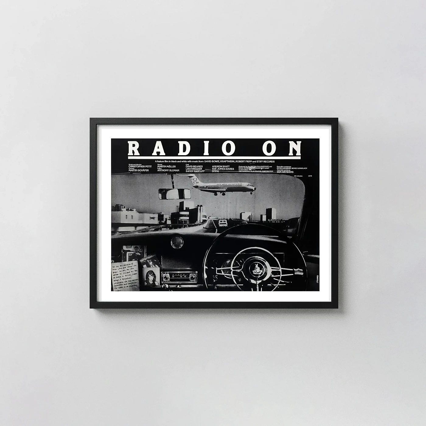 Radio On | Movie Poster | Cinematic Black &Amp; White Road Trip Art Print Radio On | Movie Poster | Cinematic Black &Amp; White Road Trip Movie Posters Xe2X80X93 Landscape Frame Wall Art Mockup | Merchfuse