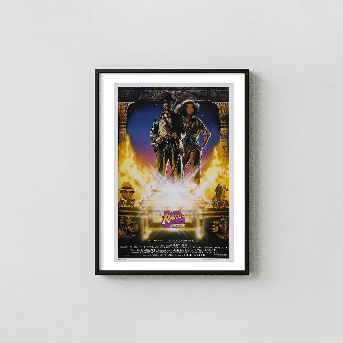 Raiders of the Lost Ark | Movie Poster | Classic Indiana Jones Action & Adventure Movie Posters xe2x80x93 Portrait Frame Wall Art Mockup | MerchFuse