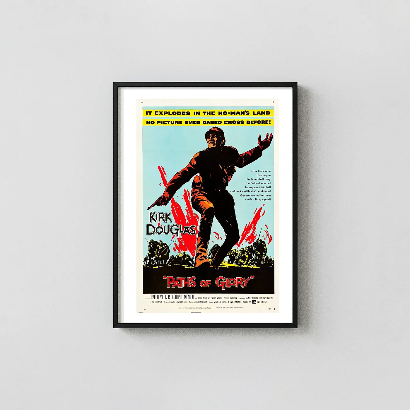 Paths of Glory | Movie Poster | Iconic Kirk Douglas Vintage Movie Posters xe2x80x93 Portrait Frame Wall Art Mockup | MerchFuse